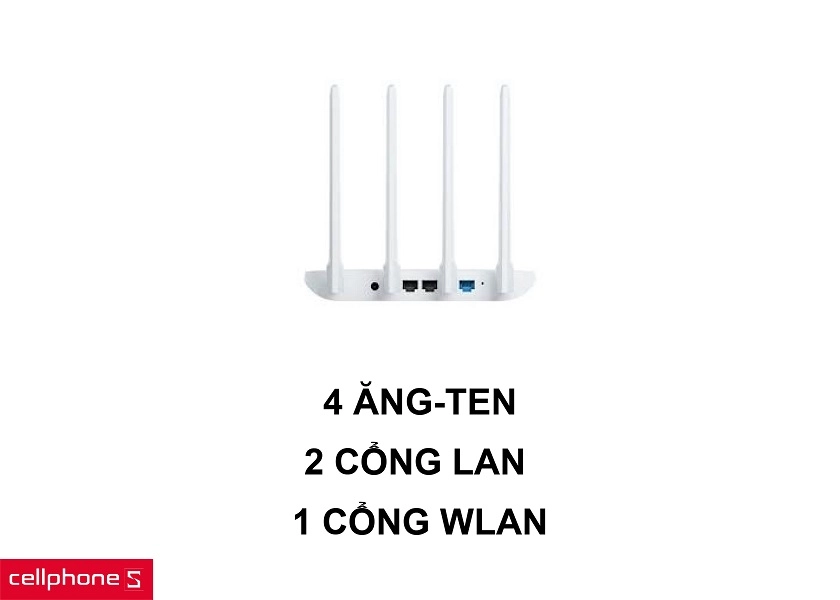 Hỗ trợ lên đến 4 ăng-ten cùng 2 cổng LAN và 1 cổng WLAN tiện dụng