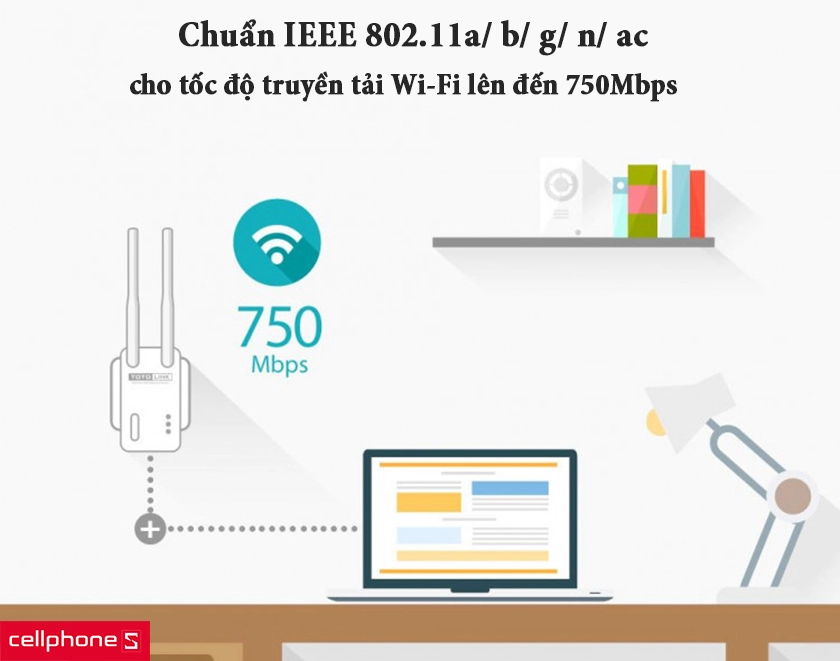 Thiết bị EX750 tương thích với chuẩn IEEE 802.11a/ b/ g/ n/ ac