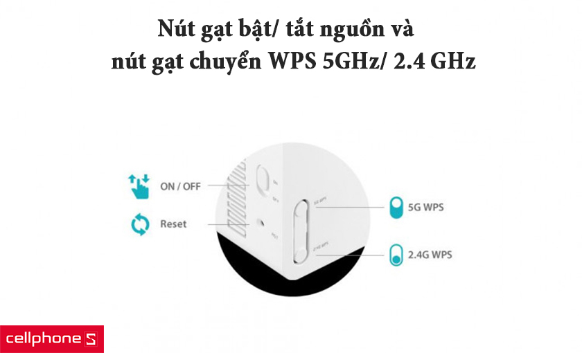 Điều khiển nhanh chóng bằng nút gạt bật tắt