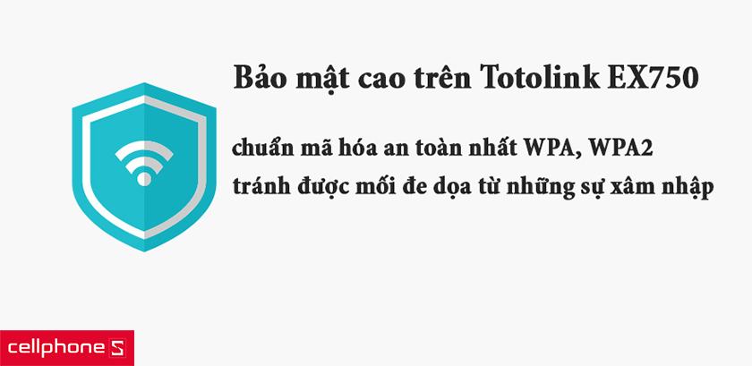 Bảo mật với hai chuẩn mã hóa nổi tiếng WPA, WPA2
