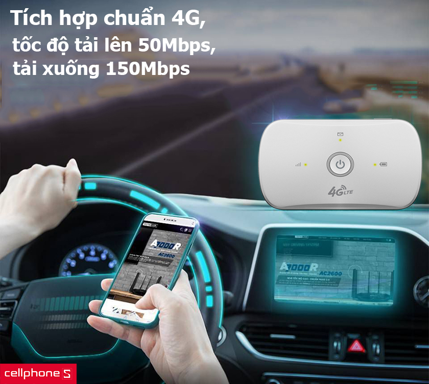 Tích hợp chuẩn 4G, tốc độ tải lên và tải xuống nhanh chóng