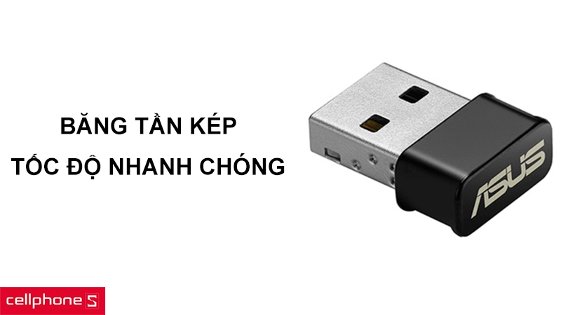 USB Wifi Asus AC53 Nano băng tầng kép AC1200 - Đường truyền ổn định