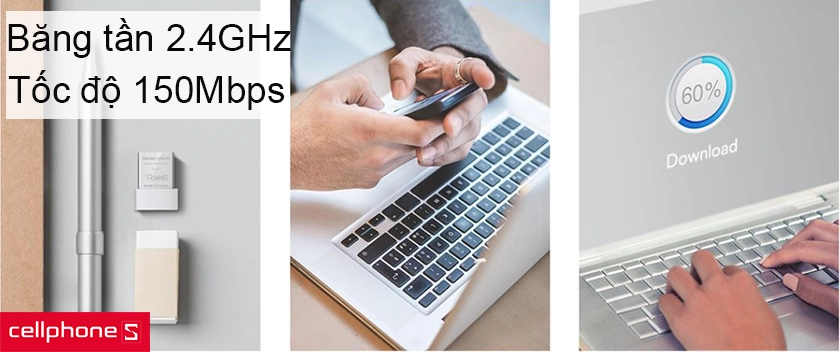 Kết nối ổn định tốc độ tối đa 150Mbps, chức năng Soft AP tiện lợi
