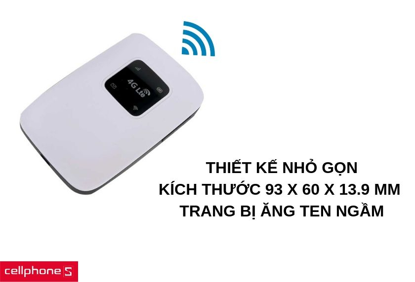 Thiết kế nhỏ gọn, kích thước 93 x 60 x 13.9 mm, trang bị ăng ten ngầm