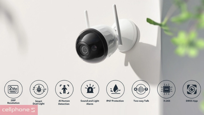 amera Dahua DH-F2C-PV 2MP có đèn LED