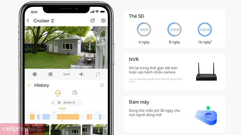  Lưu trữ trên IMOU IPC-GS7EP-3M0WE Full Color 3MP