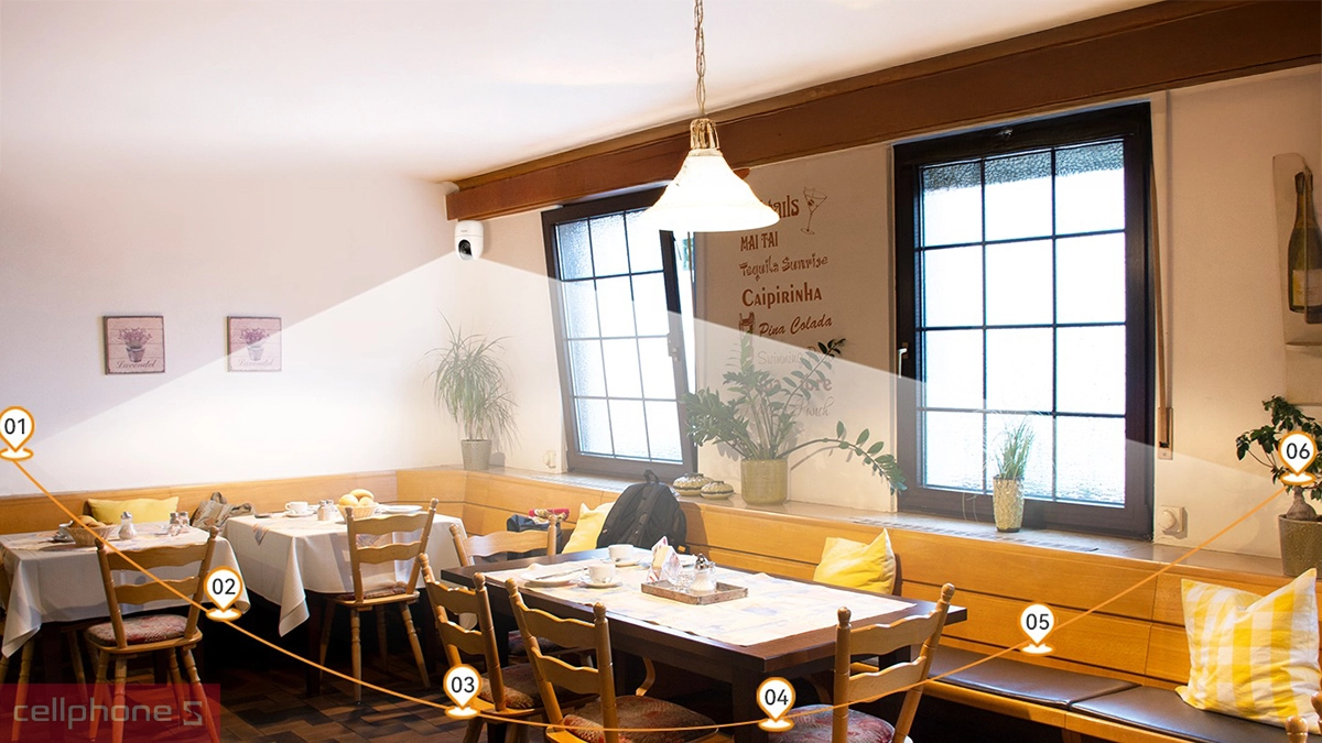 Góc quay quét 355°, quan sát linh hoạt