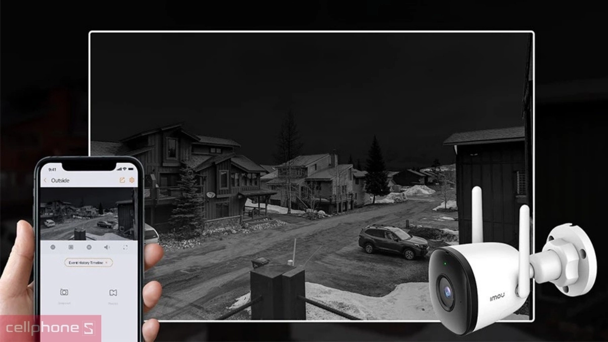 Phát hiện chuyển động chính xác trên Camera IP hồng ngoại gắn ngoài trời 5MP Imou IPC-F52P