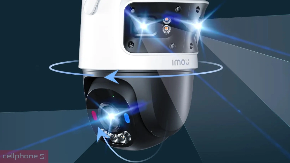 Góc quay của camera IP IMOU 360 5MP Cruiser Dual Triple ngoài trời IPC-S7UP-11M0WED
