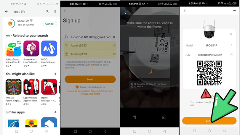 Hướng dẫn kết nối camera IP WiFi IMOU S41FP 4MP