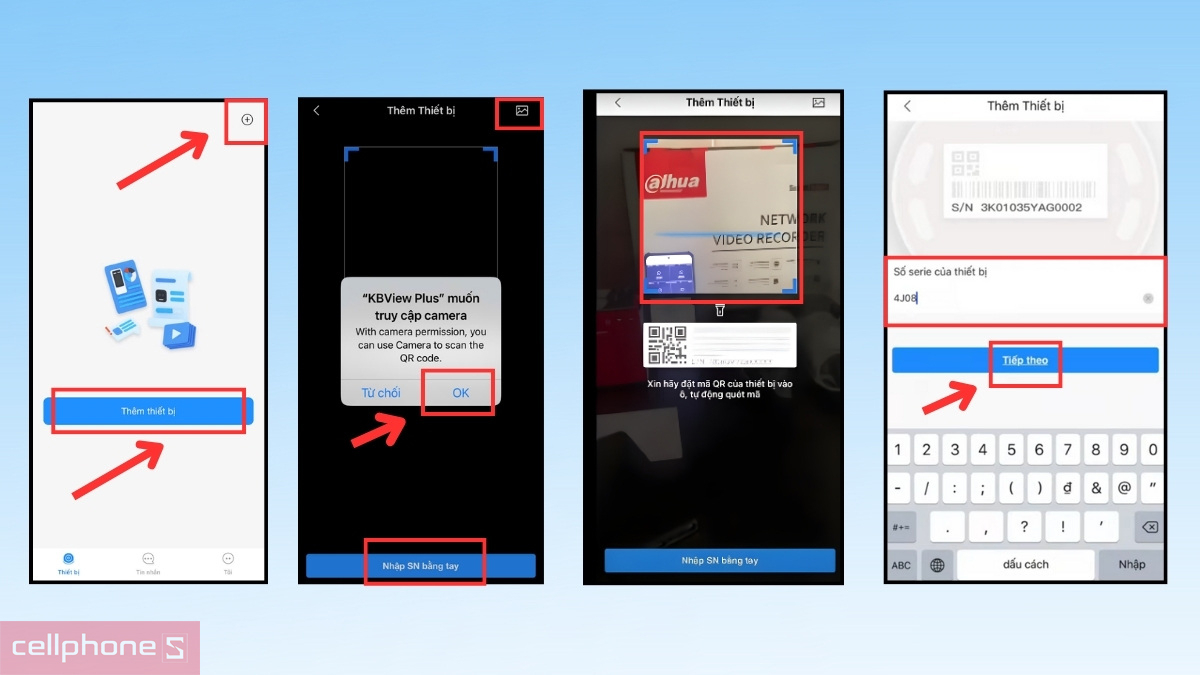 Hướng dẫn cài đặt Camera KBVision IP Wifi 3MP KX-A3W trên điện thoại