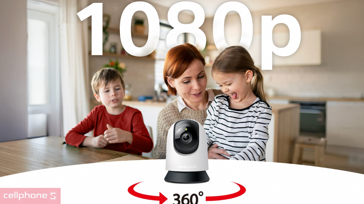 Chất lượng ghi hình rõ nét của camera IP Wifi không dây Mercusys MC200 2MP