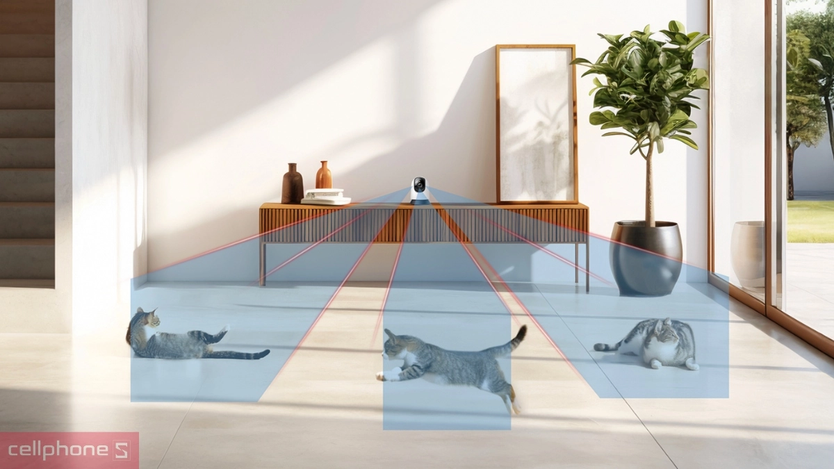 Khả năng quay và quét của camera IP Wifi không dây Mercusys MC200 2MP