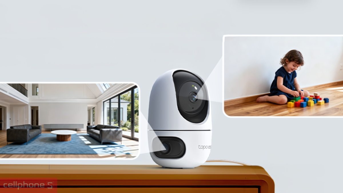 Xoay ngang 340 độ của camera IP Wifi 2 2K 3MP TP-Link Tapo C245D
