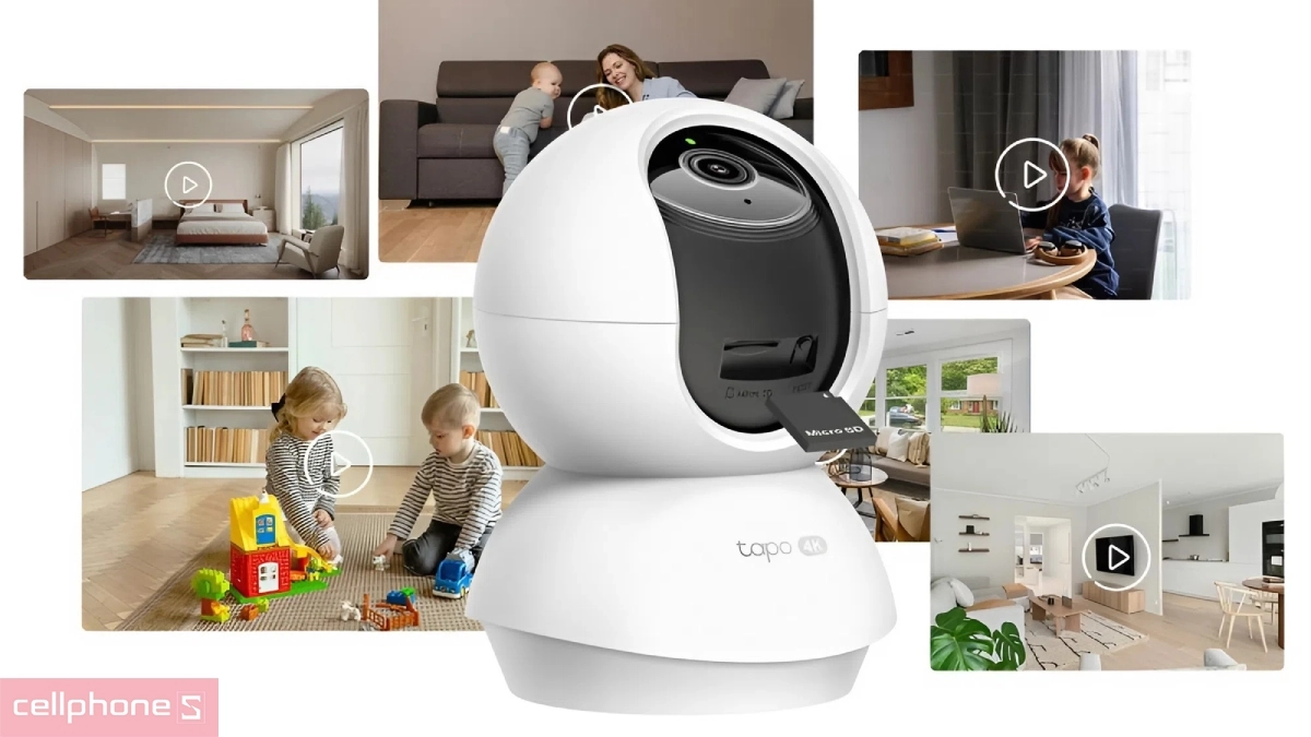 Khả năng lưu trữ linh hoạt của camera IP Wifi 360º hồng ngoại 8MP 4K TP-Link Tapo C250