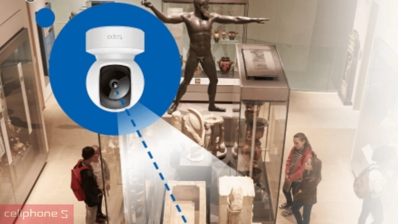 Góc độ ghi hình của camera IP Wifi 360 TP-Link Tapo C202 hồng ngoại 1080 Full HD