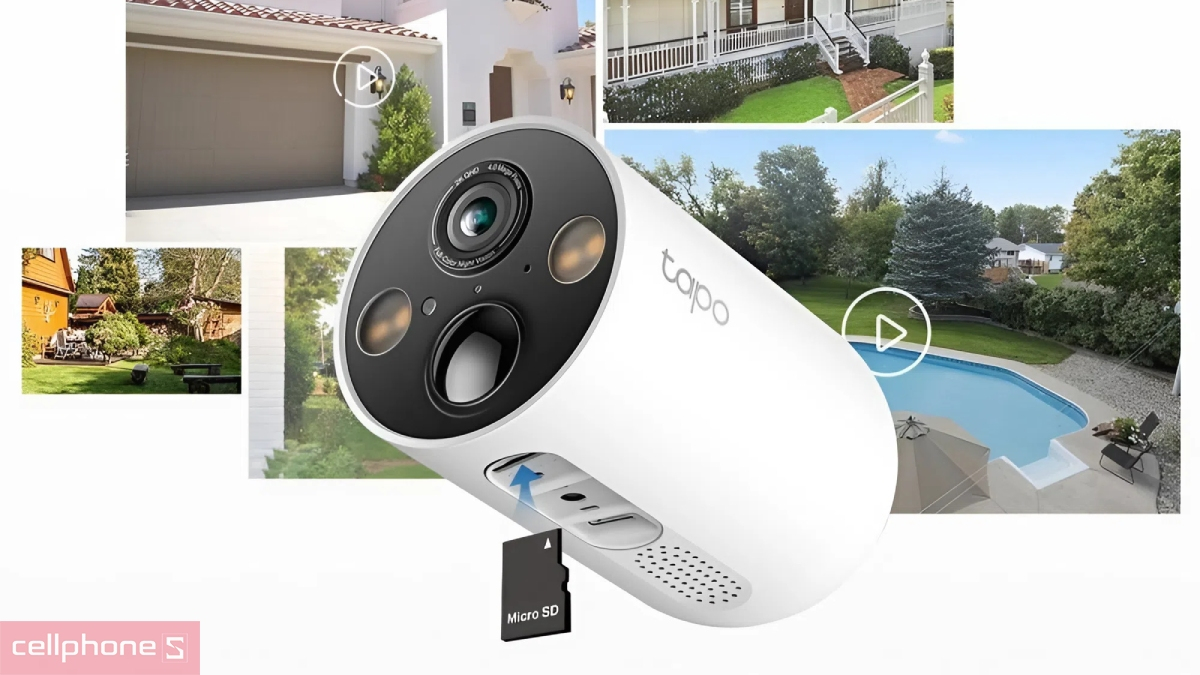 Khả năng lưu trữ linh hoạt của camera TP-Link Tapo C425 năng lượng mặt trời 4MP Kit