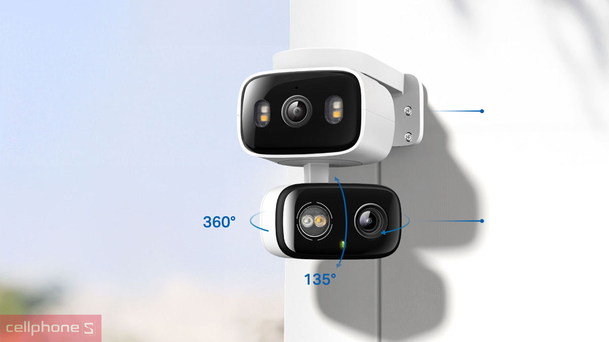 Góc quay của camera TP-Link Tapo IP trong nhà/ ngoài trời 3MP Dual C246D
