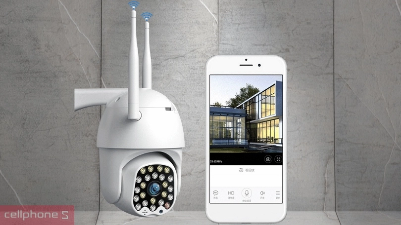 Góc quay Camera IP Wifi gắn ngoài trời hồng ngoại 3MP Yoosee D7C