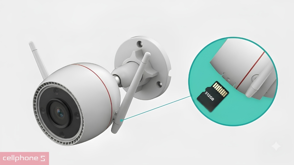 EZVIZ H3C hỗ trợ MicroSD dung lượng 512GB
