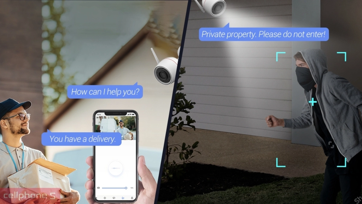 Tùy phiên bản EZVIZ H3C sẽ có thu âm hoặc đàm thoại