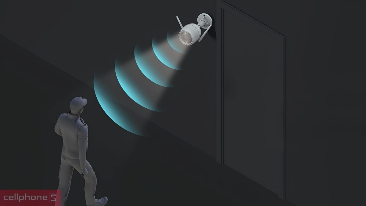 EZVIZ H3C hỗ trợ cảnh báo bằng đèn hoặc còi
