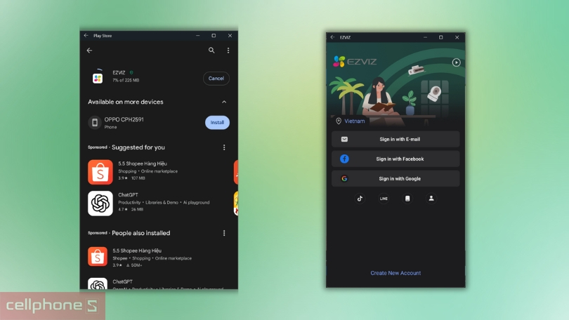 Hướng dẫn kết nối camera EZVIZ IP WiFi H8C 3MP 2K với điện thoại