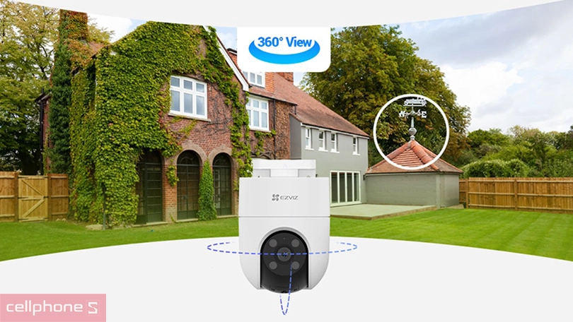 Góc quay camera Ezviz IP Wifi H8C 4MP 2K Plus