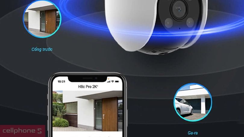 Khả năng ghi hình, góc quay của camera EZVIZ IP WiFi H8C Pro 4MP 2K Plus