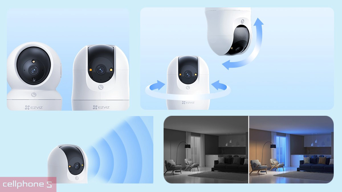 Camera EZVIZ IP WiFi hồng ngoại C6N G1 5MP hỗ trợ kết nối linh hoạt