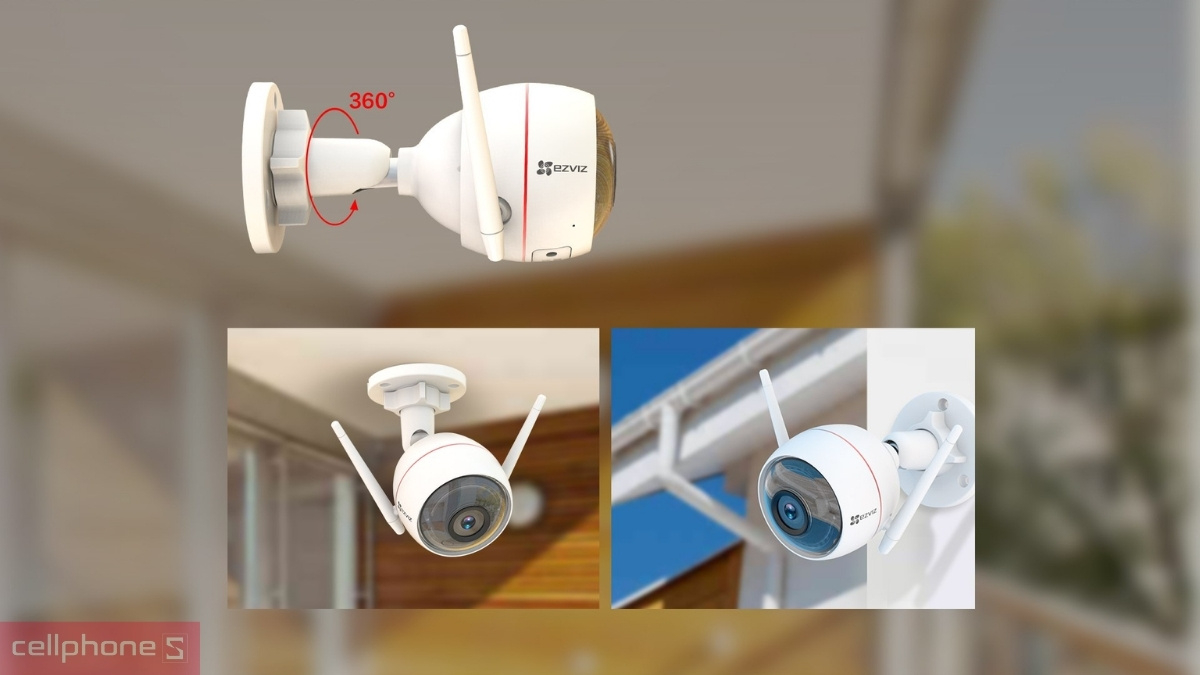 Góc quay của camera EZVIZ IP Wifi ngoài trời Husky Air 2.8mm 1080p