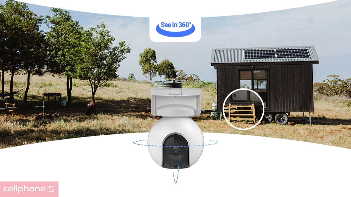 Khả năng quay trên camera EZVIZ năng lượng mặt trời EB8 Kit 3MP