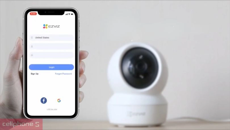 Mở ứng dụng Ezviz trên điện thoại và điền thông tin