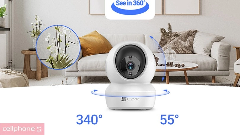 camera EZVIZ H6C ghi hình 360 độ camera EZVIZ H6C ghi hình 360 độ
