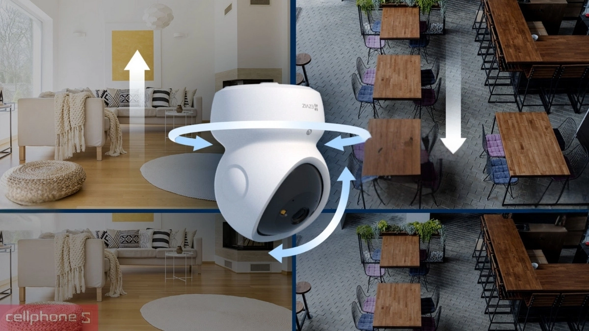 Góc độ ghi hình của camera IP Wifi Ezviz H6C G1 5MP