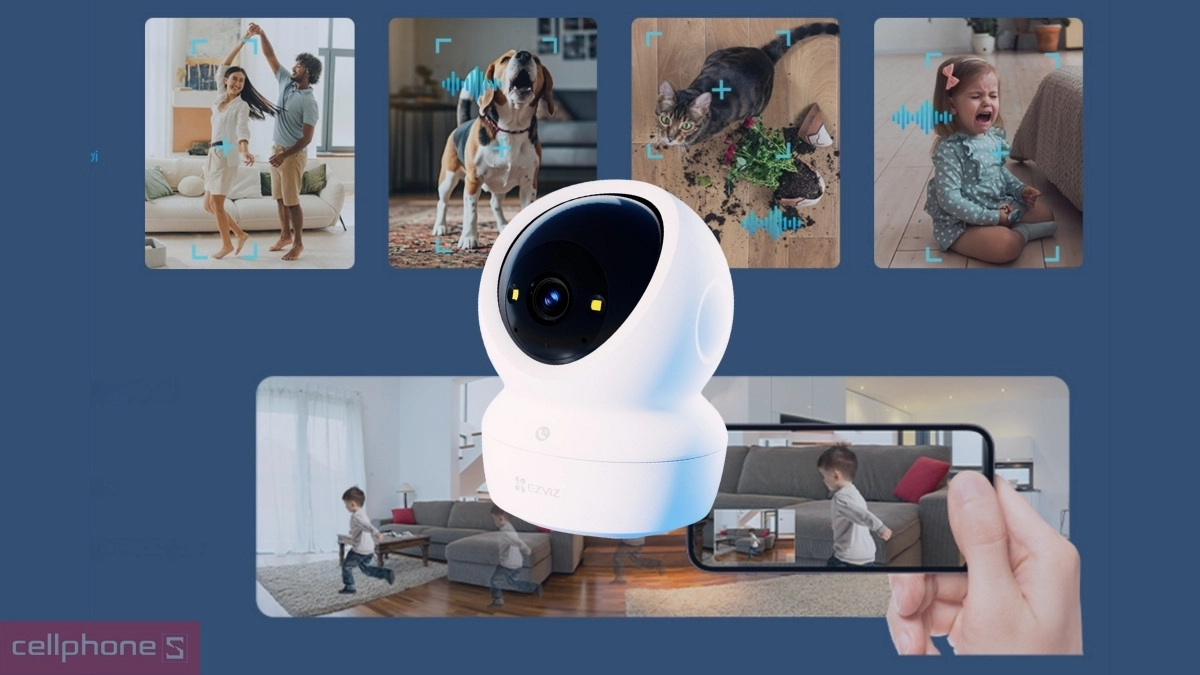 Phát hiện chuyển động trên camera IP Wifi Ezviz H6C G1 5MP