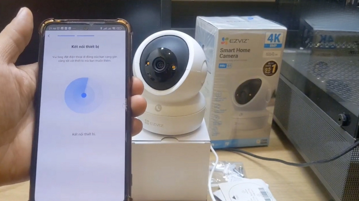 Hướng dẫn kết nối camera IP Wifi Ezviz H6C G1 5MP với điện thoại