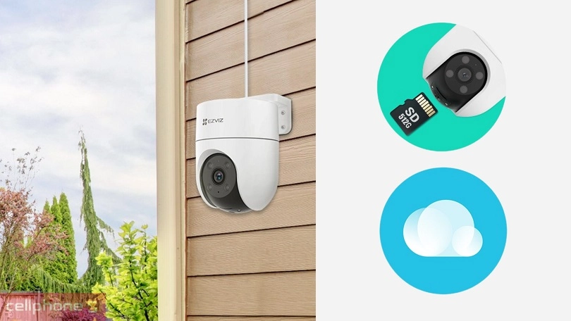 camera Ezviz H8C camera ezviz H8C Pro trang bị còi báo động và đèn chớp