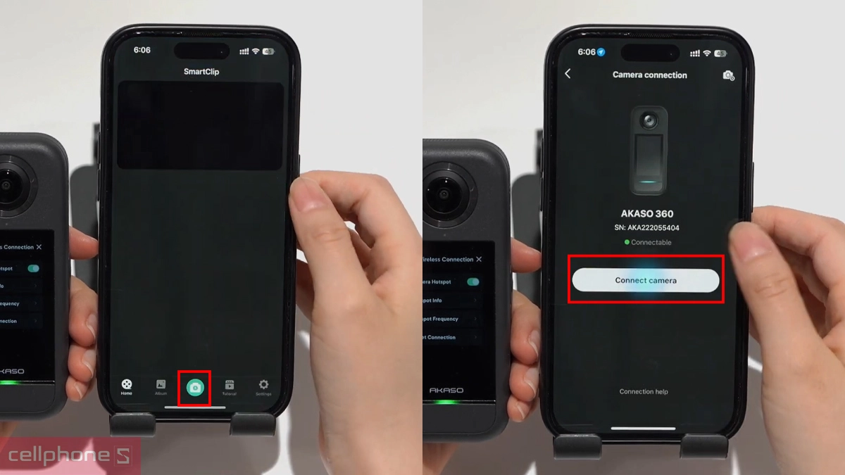 Hướng dẫn kết nối điện thoại với camera hành động Akaso 360 Creator Edition