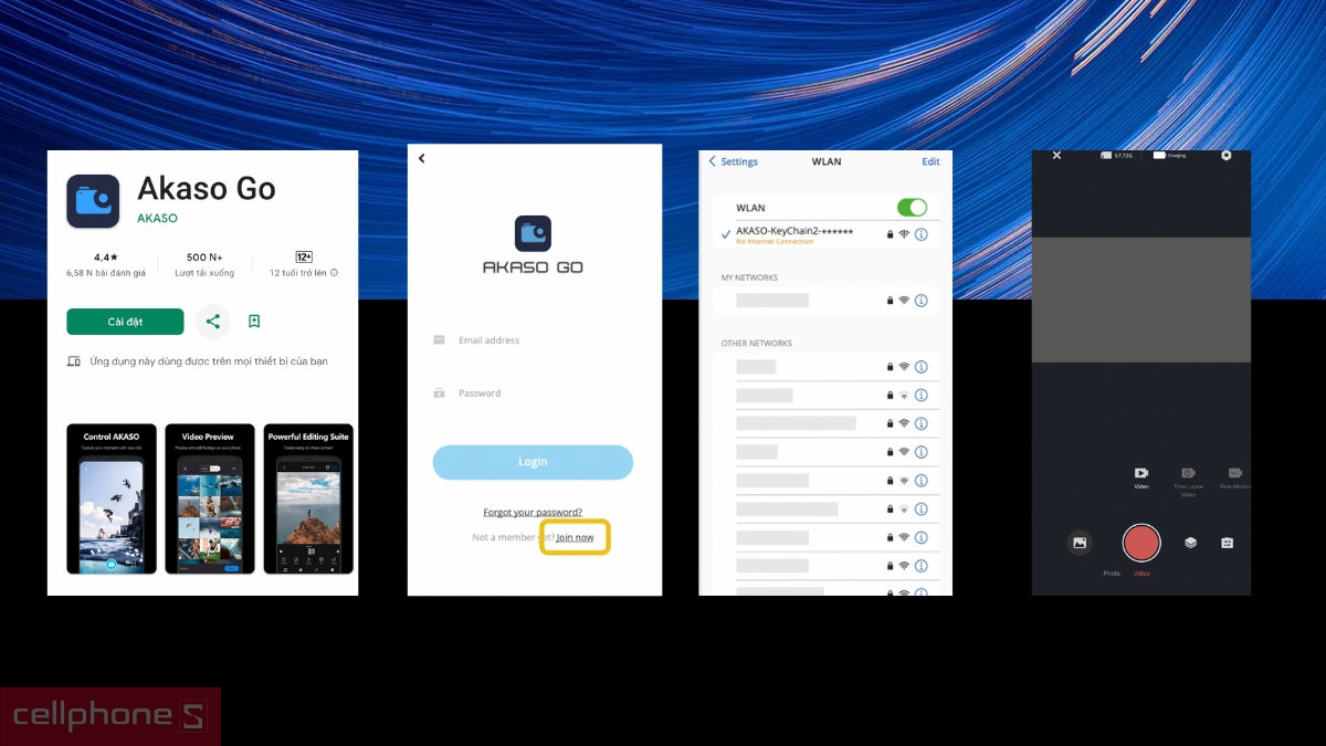 Hướng dẫn kết nối camera hành động Akaso Keychain 2 với ứng dụng AKASO GO