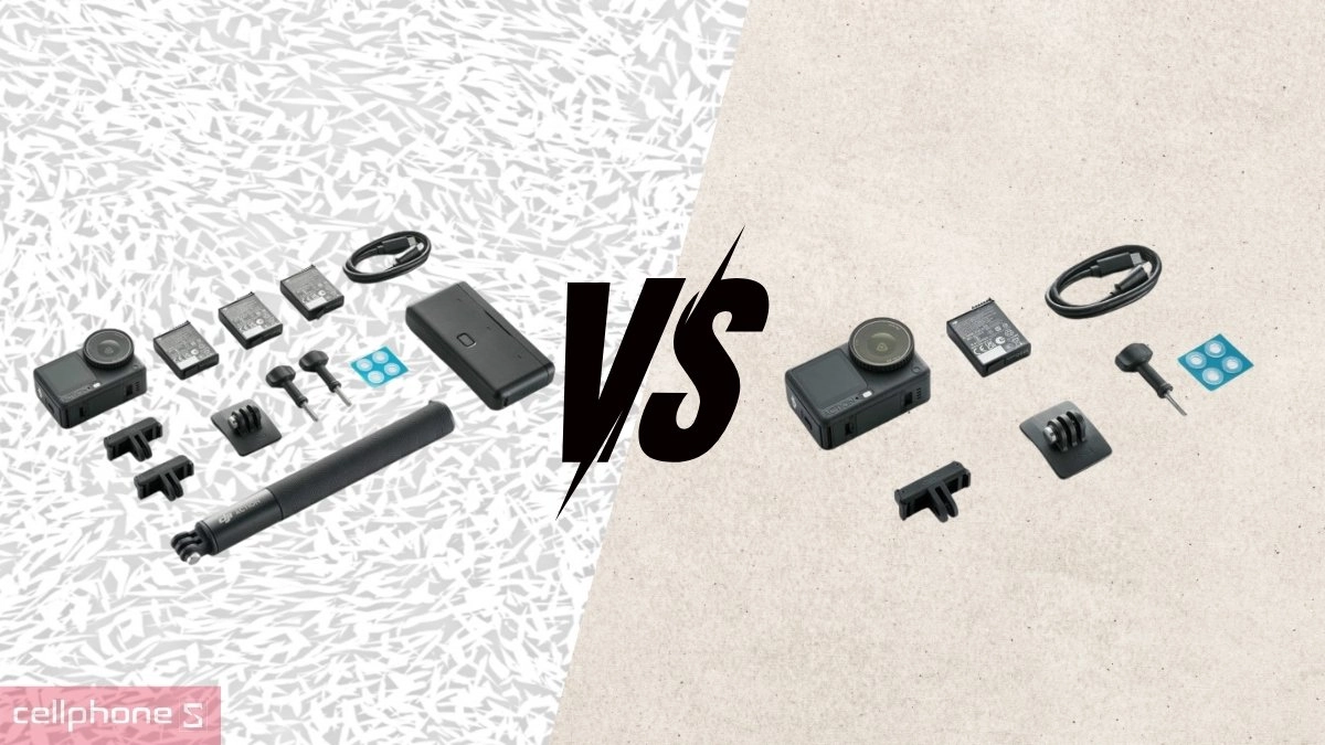 So sánh Camera hành động DJI Action 6 Advanced Combo với Standard