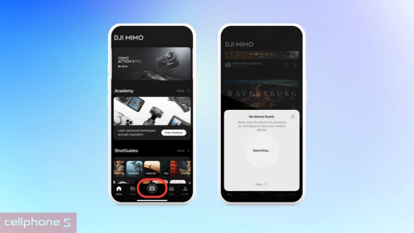 Hướng dẫn kết nối DJI Action 4 với ứng dụng