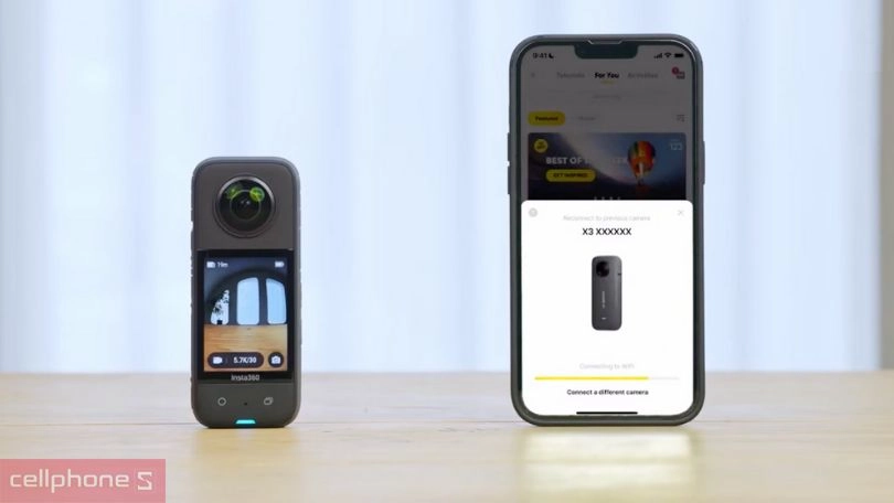 Cách kết nối camera Insta360 X3 với điện thoại