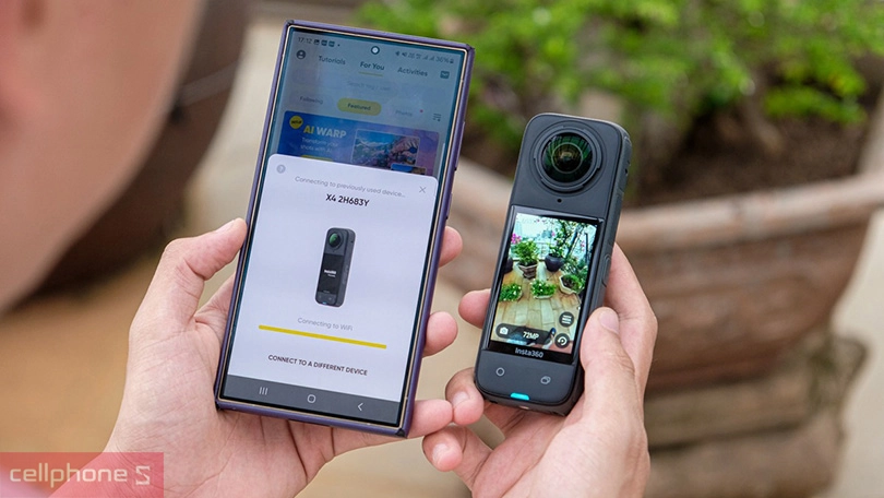 Các bước kết nối camera insta 360 X4