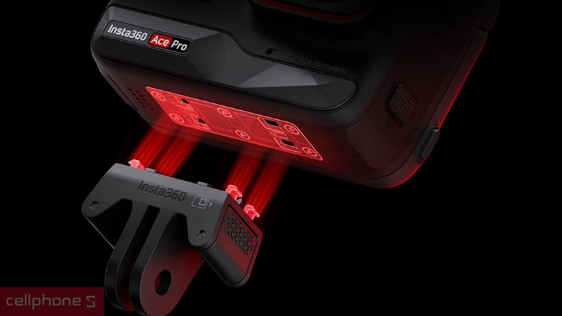 Thiết kế camera Insta360 ACE Pro  linh hoạt, gắn kết nam châm chắc chắn Thiết kế camera Insta360 ACE Pro  linh hoạt, gắn kết nam châm chắc chắn