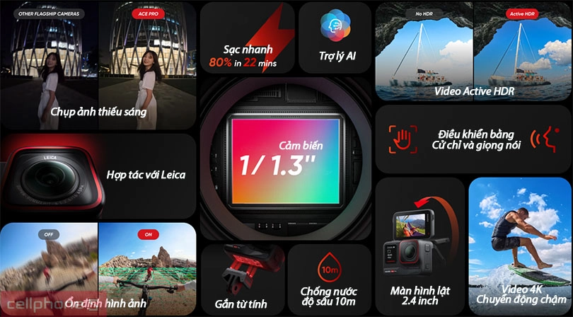 Insta360 ACE Pro sở hữu nhiều tính năng cao cấp và hiện đại Insta360 ACE Pro sở hữu nhiều tính năng cao cấp và hiện đại