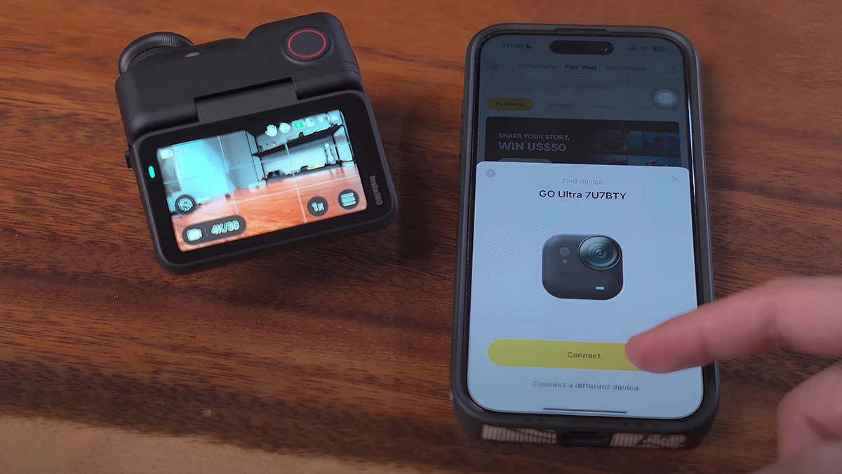 Hướng dẫn kết nối camera hành trình Insta 360 GO Ultra Creator Bundle với app Insta 360