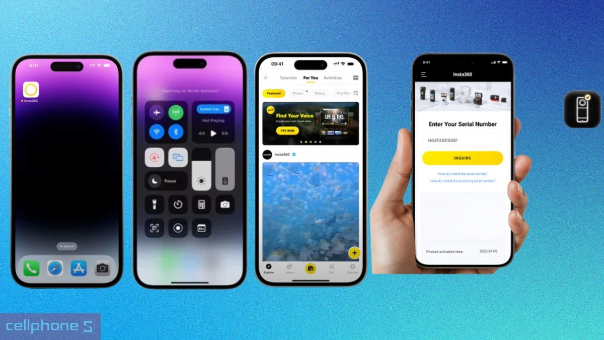 Hướng dẫn cách kết nối Insta 360 X5 Essentials Bundle với điện thoại