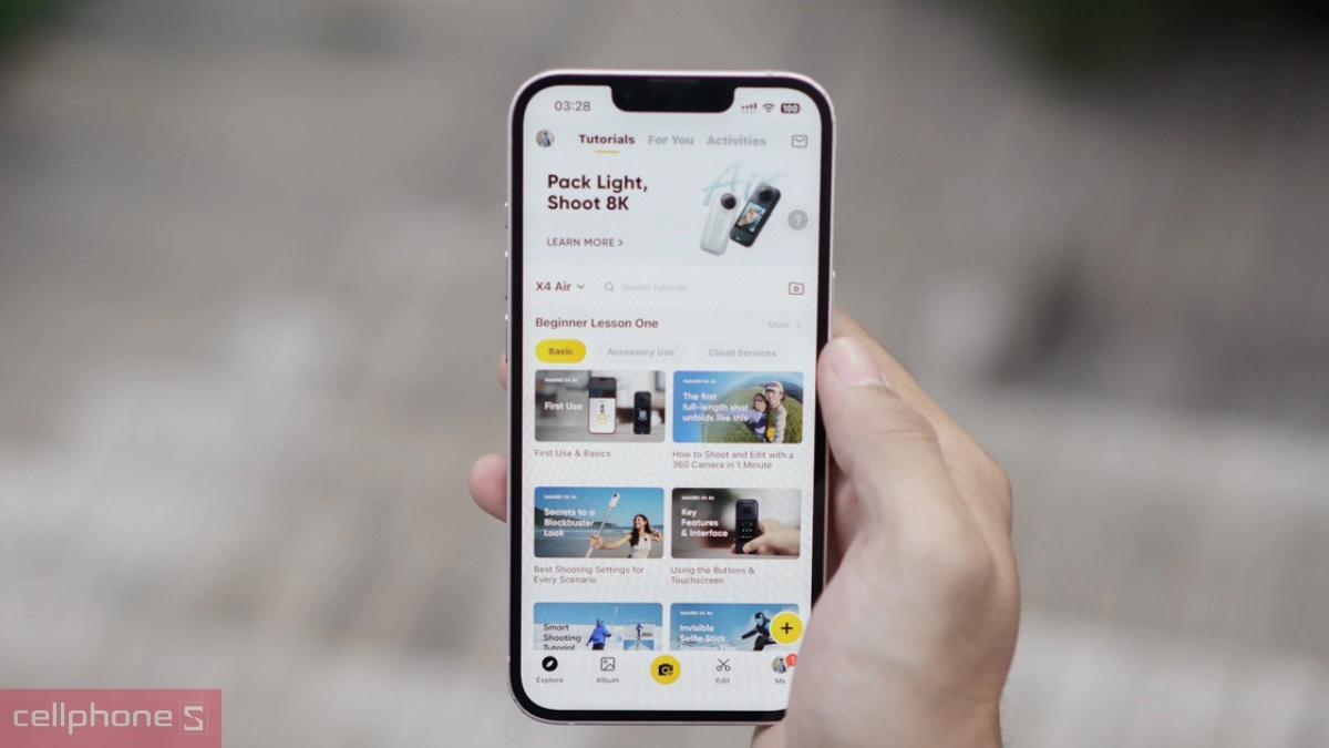 Điều chỉnh thông số camera hành trình Insta360 X4 Air Standard