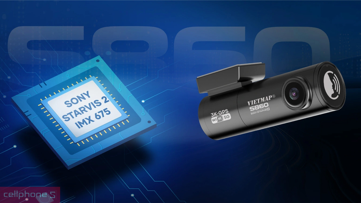 Khả năng ghi hình ổn định với cảm biến hiện đại của camera hành trình Vietmap S860
